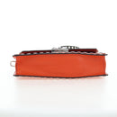 PRADA Shoulder Bag Leather Orange Silver Auth 190652M-5