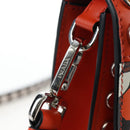 PRADA Shoulder Bag Leather Orange Silver Auth 190652M-19
