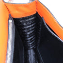 PRADA Shoulder Bag Leather Orange Silver Auth 190652M-23