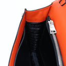 PRADA Shoulder Bag Leather Orange Silver Auth 190652M-24