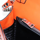 PRADA Shoulder Bag Leather Orange Silver Auth 190652M-25