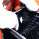 PRADA Shoulder Bag Leather Orange Silver Auth 190652M-11
