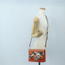 PRADA Shoulder Bag Leather Orange Silver Auth 190652M-27