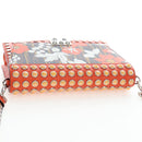 PRADA Shoulder Bag Leather Orange Silver Auth 190652M-6