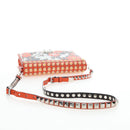 PRADA Shoulder Bag Leather Orange Silver Auth 190652M-7