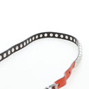 PRADA Shoulder Bag Leather Orange Silver Auth 190652M-14