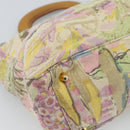 FENDI Hand Bag Canvas Beige Gold Auth 190653V-16