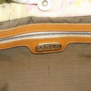 FENDI Hand Bag Canvas Beige Gold Auth 190653V-17