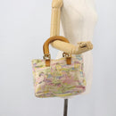 FENDI Hand Bag Canvas Beige Gold Auth 190653V-22