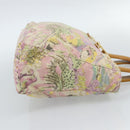 FENDI Hand Bag Canvas Beige Gold Auth 190653V-3