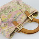 FENDI Hand Bag Canvas Beige Gold Auth 190653V-6