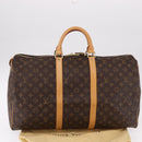 LOUIS VUITTON Monogram Keepall 50 Boston Bag M41426 LV Auth 190654A-24