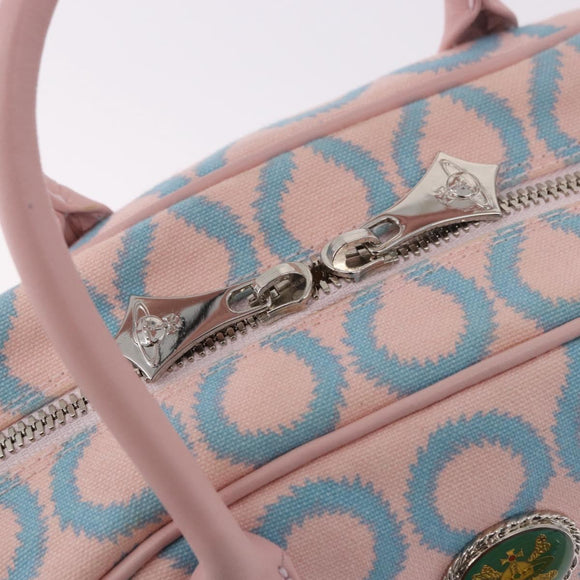 Vivienne Westwood Hand Bag Canvas Pink Silver Auth 190655A
