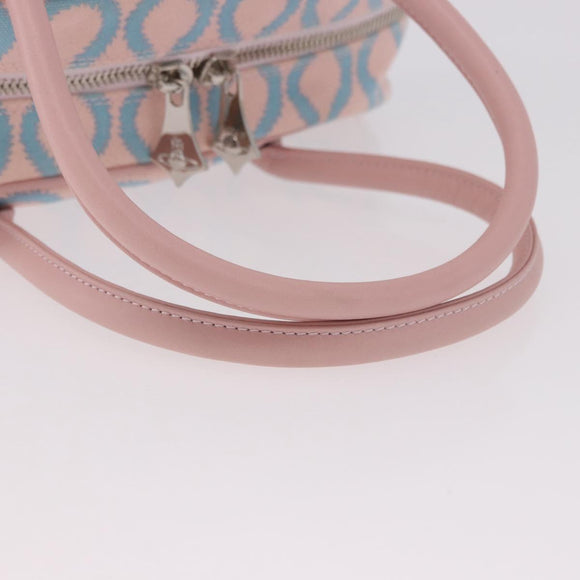 Vivienne Westwood Hand Bag Canvas Pink Silver Auth 190655A