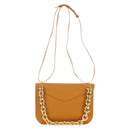 BOTTEGA VENETA Mount Chain Shoulder Bag Leather 2way Orange Gold Auth 190656V-2