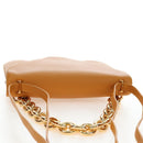 BOTTEGA VENETA Mount Chain Shoulder Bag Leather 2way Orange Gold Auth 190656V-6