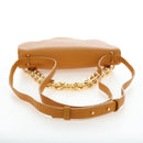 BOTTEGA VENETA Mount Chain Shoulder Bag Leather 2way Orange Gold Auth 190656V-7