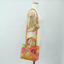 Christian Dior Lady Dior Hand Bag Leather 2way Red Gold Auth 190659SM-29