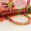 Christian Dior Lady Dior Hand Bag Leather 2way Red Gold Auth 190659SM-6