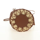 Miu Miu Hand Bag Straw 2way Brown Gold Auth 190660SAM-5