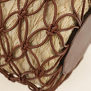 Miu Miu Hand Bag Straw 2way Brown Gold Auth 190660SAM-16
