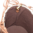 Miu Miu Hand Bag Straw 2way Brown Gold Auth 190660SAM-27