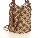 Miu Miu Hand Bag Straw 2way Brown Gold Auth 190660SAM-3