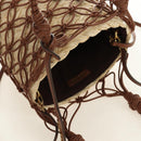 Miu Miu Hand Bag Straw 2way Brown Gold Auth 190660SAM-6