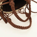 Miu Miu Hand Bag Straw 2way Brown Gold Auth 190660SAM-7