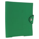 HERMES Yuris PM Note Cover Leather Green Auth 190663-1