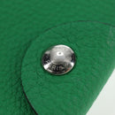HERMES Yuris PM Note Cover Leather Green Auth 190663-9