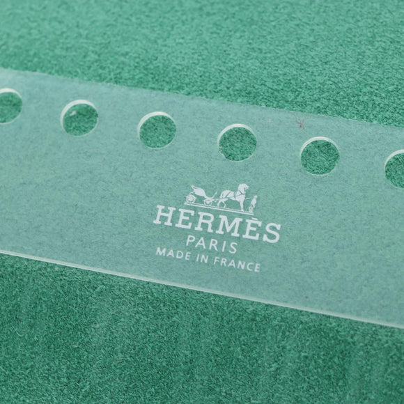 HERMES Yuris PM Note Cover Leather Green Auth 190663