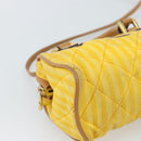FENDI Hand Bag Canvas 2way Yellow Gold Auth 190664A-15
