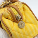 FENDI Hand Bag Canvas 2way Yellow Gold Auth 190664A-18