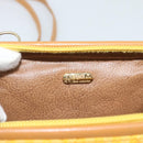 FENDI Hand Bag Canvas 2way Yellow Gold Auth 190664A-19