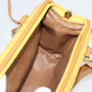 FENDI Hand Bag Canvas 2way Yellow Gold Auth 190664A-20