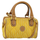 FENDI Hand Bag Canvas 2way Yellow Gold Auth 190664A-1