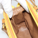 FENDI Hand Bag Canvas 2way Yellow Gold Auth 190664A-21