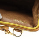 FENDI Hand Bag Canvas 2way Yellow Gold Auth 190664A-12
