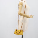 FENDI Hand Bag Canvas 2way Yellow Gold Auth 190664A-22
