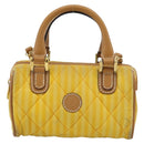FENDI Hand Bag Canvas 2way Yellow Gold Auth 190664A-13