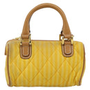 FENDI Hand Bag Canvas 2way Yellow Gold Auth 190664A-2