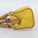 FENDI Hand Bag Canvas 2way Yellow Gold Auth 190664A-3