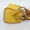 FENDI Hand Bag Canvas 2way Yellow Gold Auth 190664A-4