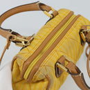 FENDI Hand Bag Canvas 2way Yellow Gold Auth 190664A-6