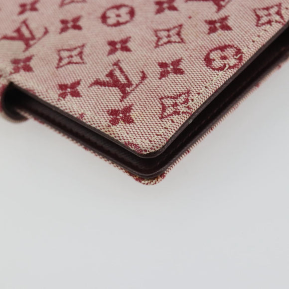 LOUIS VUITTON Monogram Mini Agenda PM Planner Cover Red R20912 LV Auth 190666