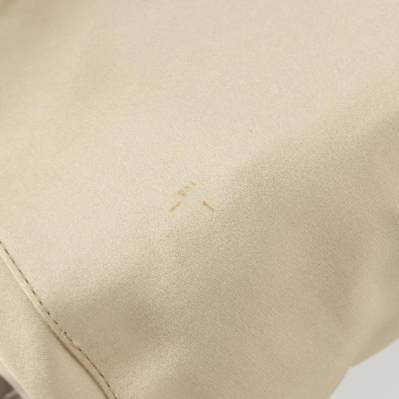 Miu Miu Accessory Pouch Satin Champagne Gold Auth 190668A
