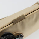 Miu Miu Accessory Pouch Satin Champagne Gold Auth 190668A-17
