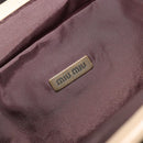 Miu Miu Accessory Pouch Satin Champagne Gold Auth 190668A-18