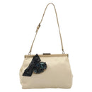 Miu Miu Accessory Pouch Satin Champagne Gold Auth 190668A-2